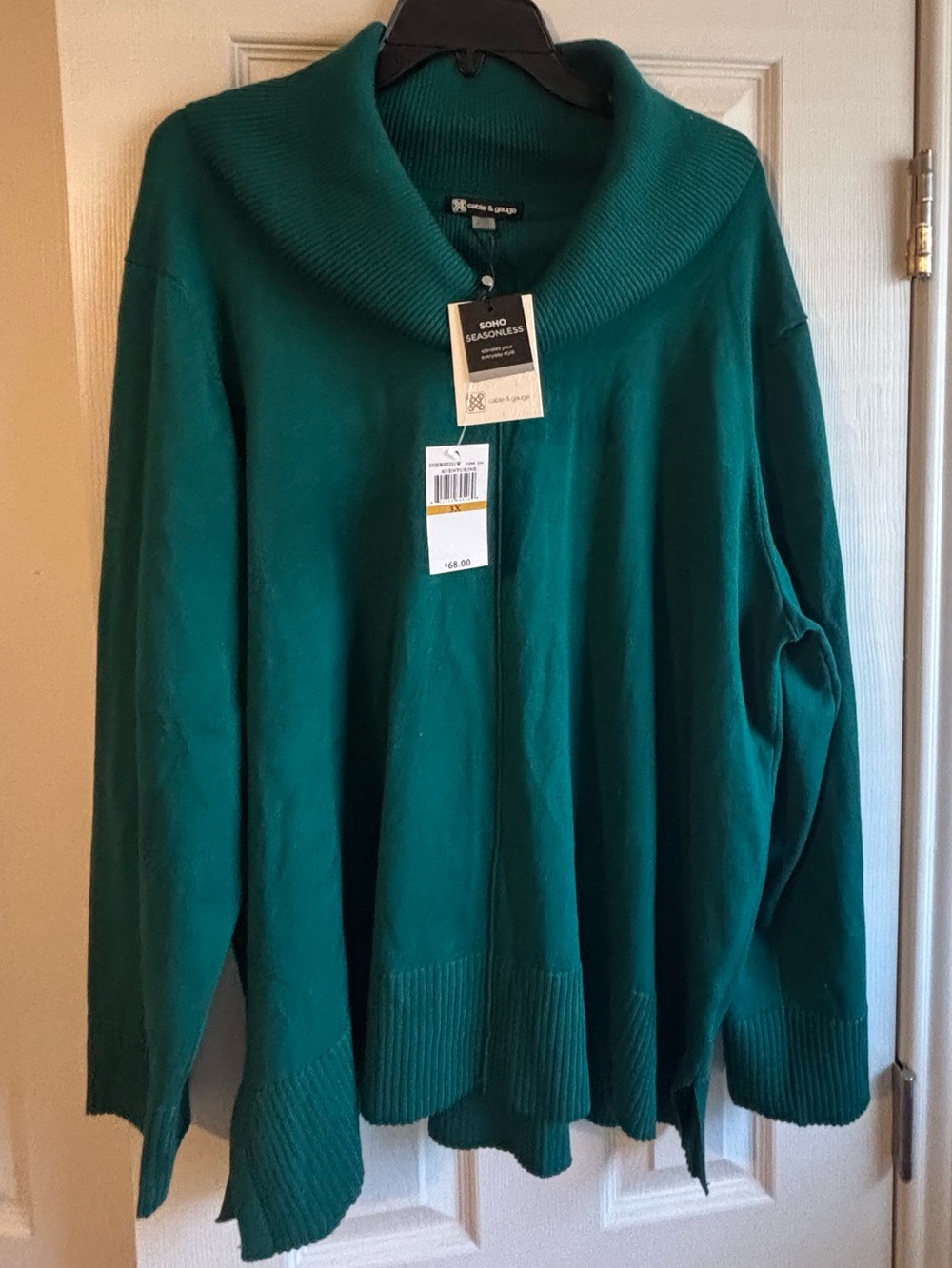 Cable & Gauge Teal Turtleneck Sweater